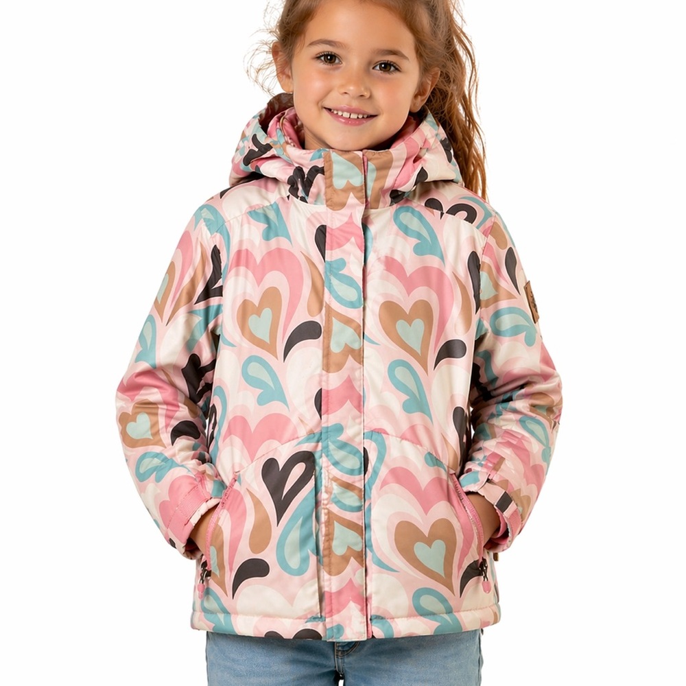 Deux par Deux Pink Raincoat lined with fleece. Size 6 Girl
